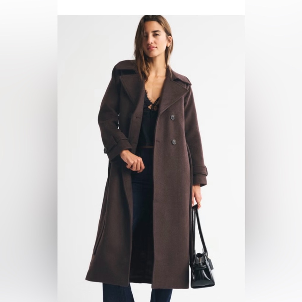 Abercrombie & Fitch Dark Brown Trench Coat XLP